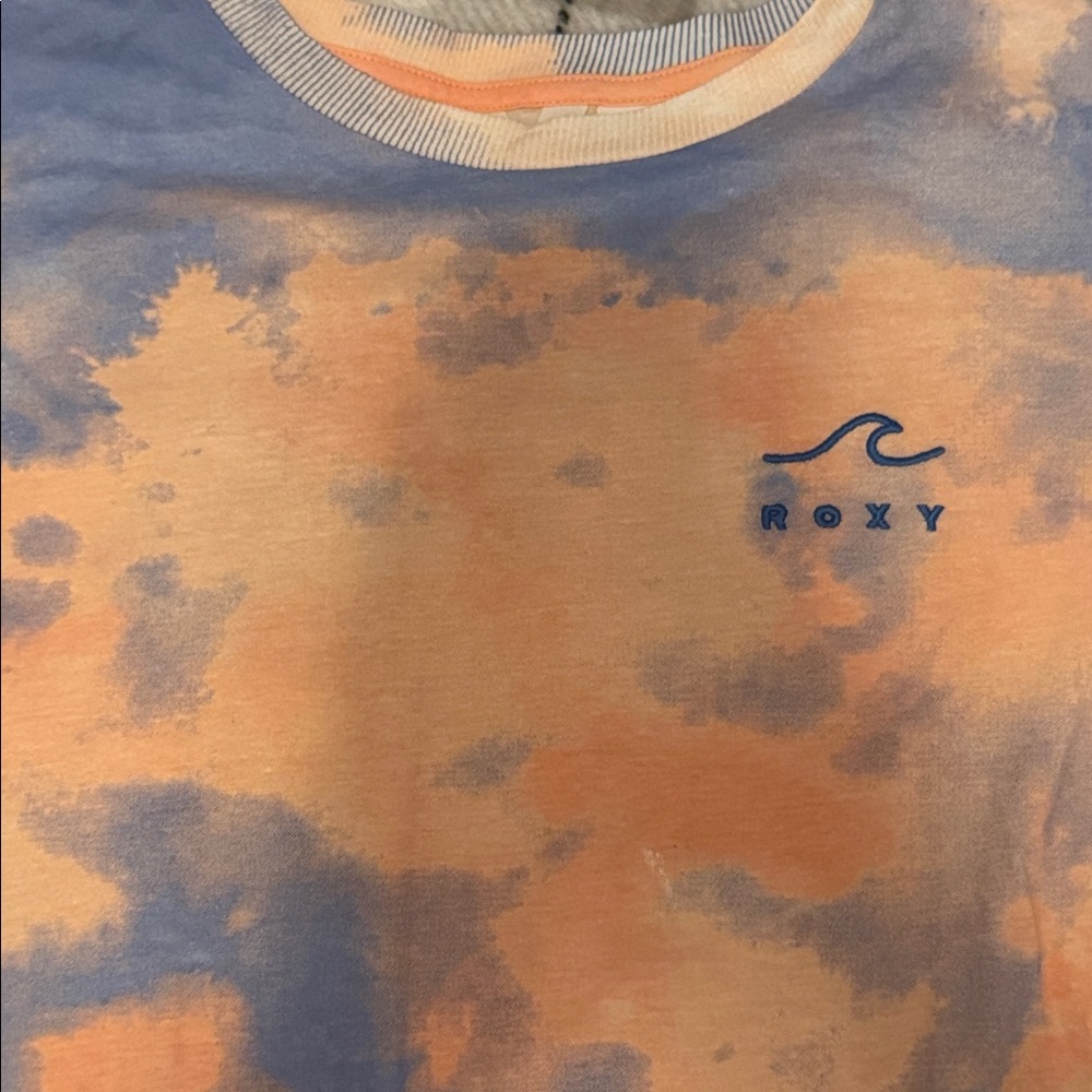 Roxy Girl Peach & Lavender Tie-Dye Tee – Size 10/M – Beachy Summer - Picture 2 of 4
